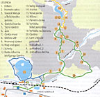 Plánek okruhu kolem jezírka a Adršpašskými skalami.