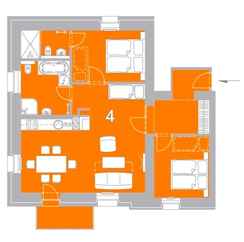 Plánek apartmánu č. 4