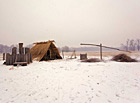 Archeoskanzen Pohansko v zimě.