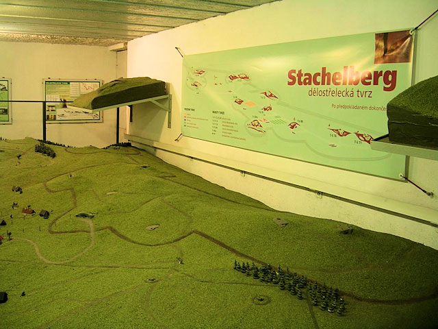 Mohutný plastický stůl s modelem pevnosti Stachelberg