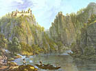 Dívčí Kámen – rytina podle obrazu F. A. Hebera (1848).