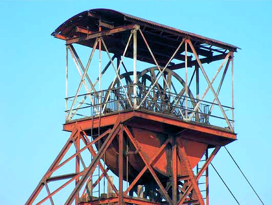 Hornický skanzen Mayrau - kolo těžní věže