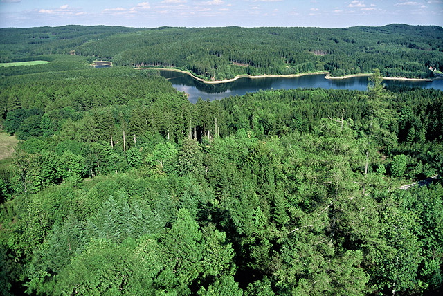 Vodní nádrž Landštejn v přírodním parku Česká Kanada