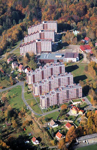 Koleje Technické univerzity Liberec-Harcov - letecký pohled