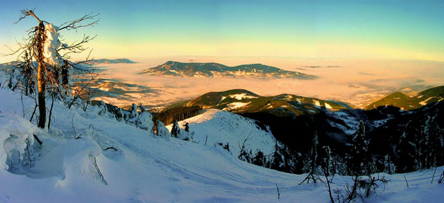 Pohled z Lysé hory na Ondřejník