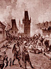 Útok husitských Pražanů.