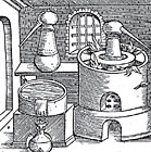 Destilační přístroj z roku 1512.