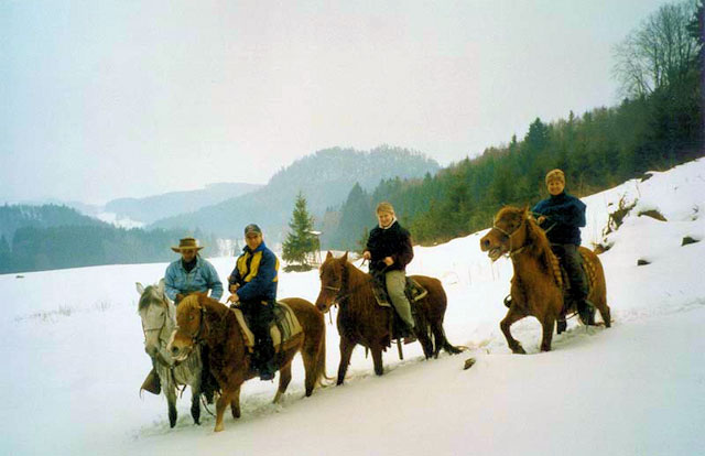 Projížďka na koních ve sněhu, Adršpach