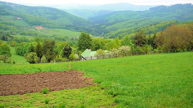 Pohled do údolí Vyškovce | Moravské Kopanice, Bílé Karpaty