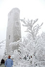 Kamenná rozhledna Brdo v zimě, Chřiby.