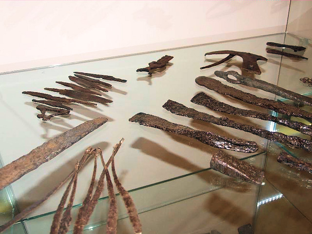 Expozice Velkomoravské Pohansko - pozůstatky nástrojů