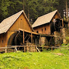 Dřevěné repliky zlatorudných mlýnů, Zlaté Hory.