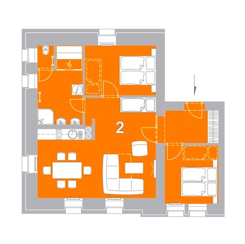 Plánek apartmánu č. 2