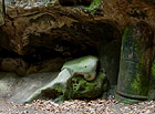 Skalní sluj nedaleko zámku Hrubá Skála, známá jako skalní skrýš z pohádky Princ Bajaja.

