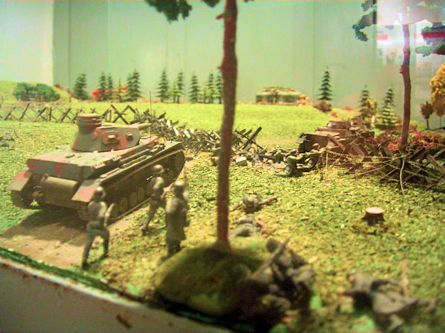 Tvrz Stachelberg - diorama zachycující boj o pevnostní linii
