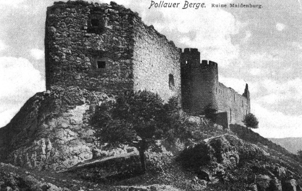 Dobové vyobrazení Dívčích hradů před rokem 1908.