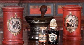 Původní vybavení barokní lékárny