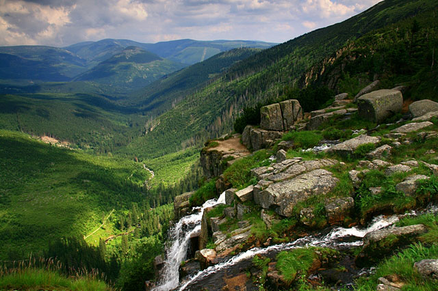 Pančavský vodopád - horní přepad