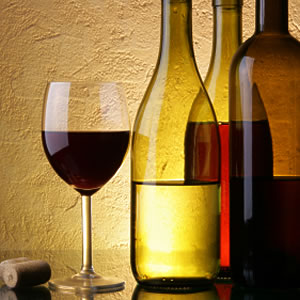Vybraná moravská vína při degustaci v hotelu Weiss
