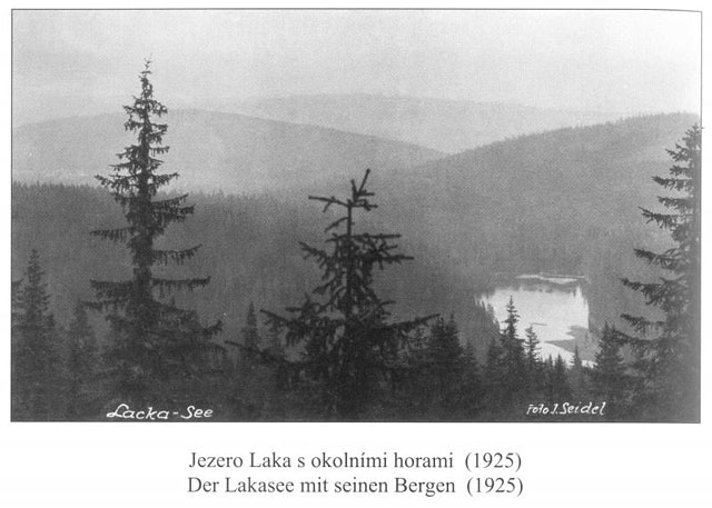 Jezero Laka s okolními horami, Šumava (1925)
