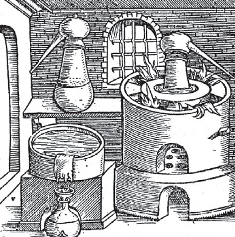 Destilační přístroj z roku 1541
