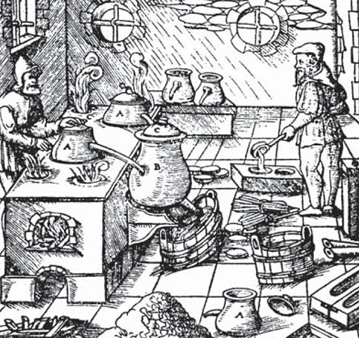 Destilační přístroj z roku 1556