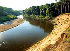 Meandr řeky Moravy v přírodní památce Osypané břehy.