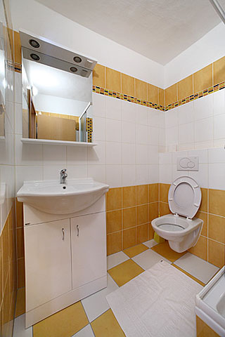 Koupelna dvoulůžkového pokoje č. 4 v pensionu Galko