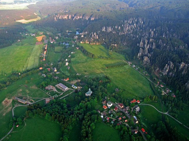 Adršpach - letecký pohled