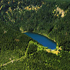 Plešné jezero, Šumava - letecký pohled.