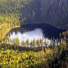 Prášilské jezero, Šumava - letecký pohled.