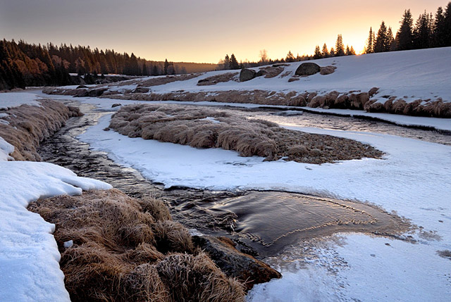 Roklanský potok v zimě, Šumava