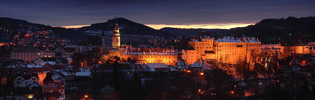 Český Krumlov - večerní panorama