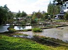 Vodní park Čabárna - posezení u rybníčku.
