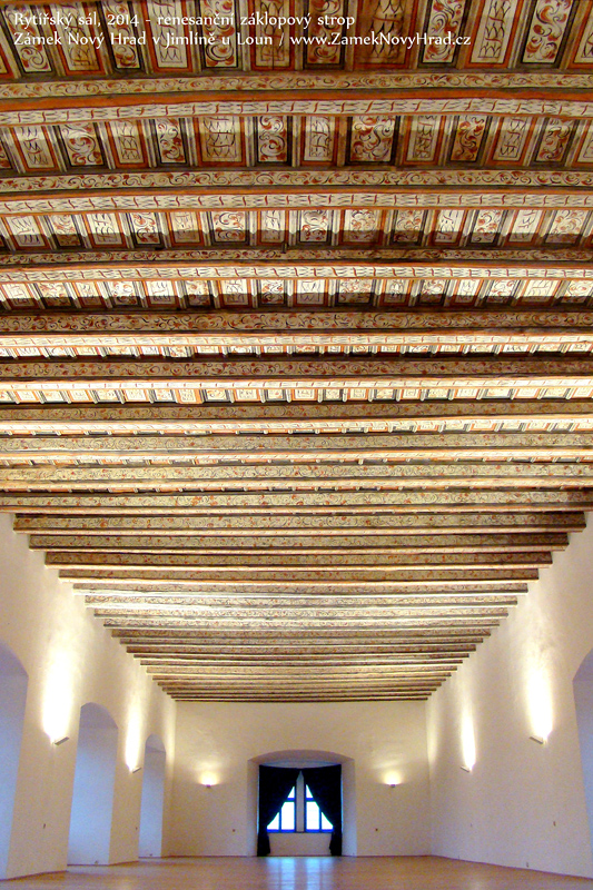 Rytířský sál, renesanční záklopový strop | Nový Hrad Jimlín